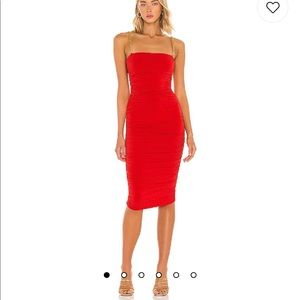 Allegra Midi Dress in Red